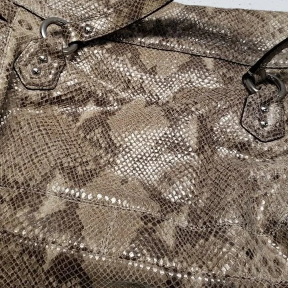 Coach Campbell Exotic Snakeskin Embossed Leather Small Flap Satchel Bag - Picture 6 of 8